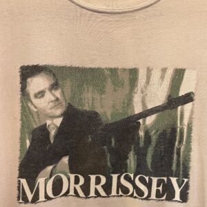ARIZONA JEANS NICE! *AS-IS* 1990S-EARLY Y2K 100% COTTON MORRISSEY CONCERT TOUR T-SHIRT BOXY CUT in WHITE