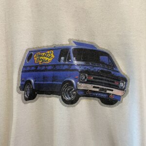 EUROSPORT *AS-IS* 1990S BEASTIE BOYS ALOHA MR. HAND VAN GRAPHIC BAND RINGER T-SHIRT in WHITE