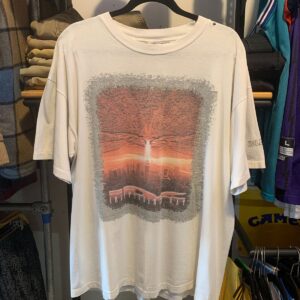 AAA *AS-IS* 1996 INDEPENDENCE DAY GRAPHIC SINGLE STITCH T-SHIRT HOLLYWOOD VIDEO PROMO in WHITE
