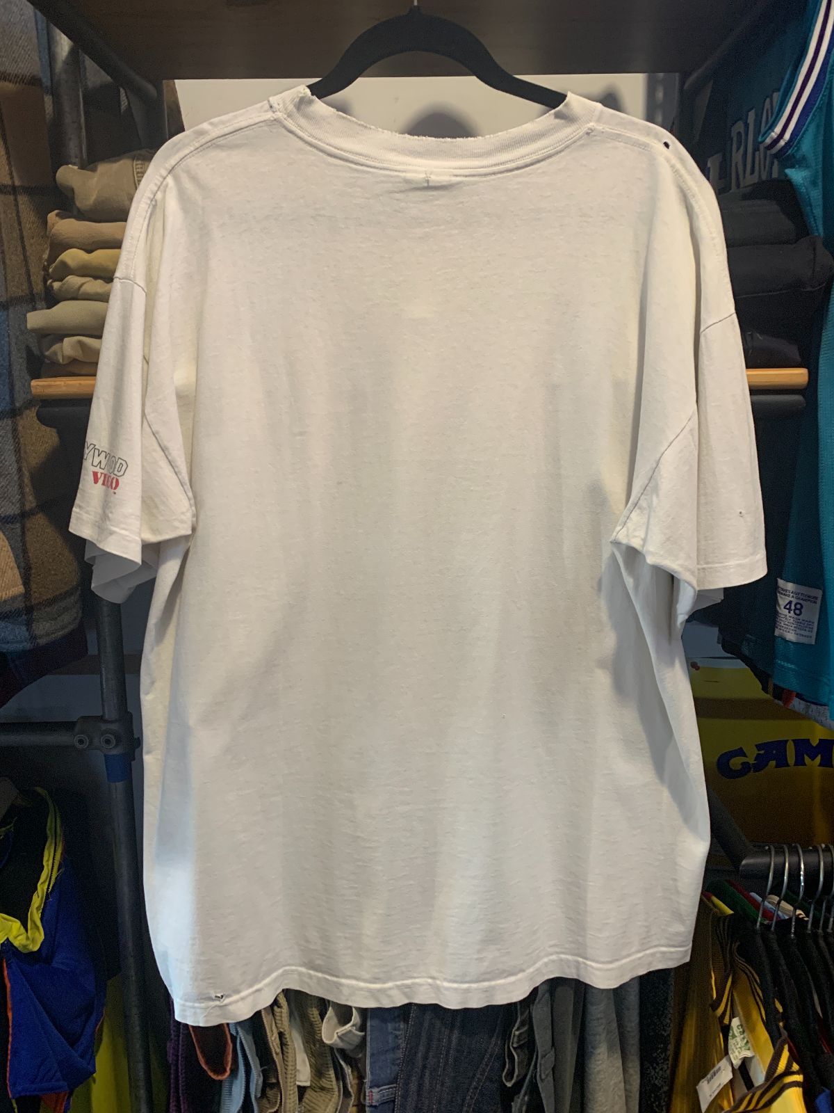 AAA *AS-IS* 1996 INDEPENDENCE DAY GRAPHIC SINGLE STITCH T-SHIRT HOLLYWOOD VIDEO PROMO in WHITE