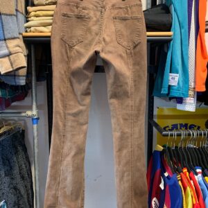 COOL! TWILL LOW RISE STRETCH FLARES, ZIPPER POCKETS in TAN