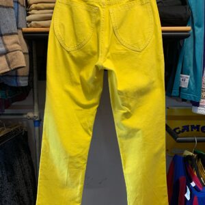 LYKKE WULLF BRIGHT! LEMON YELLOW HEAVY COTTON CANVAS STRAIGHT LEG WORKWEAR JEANS in YELLOW