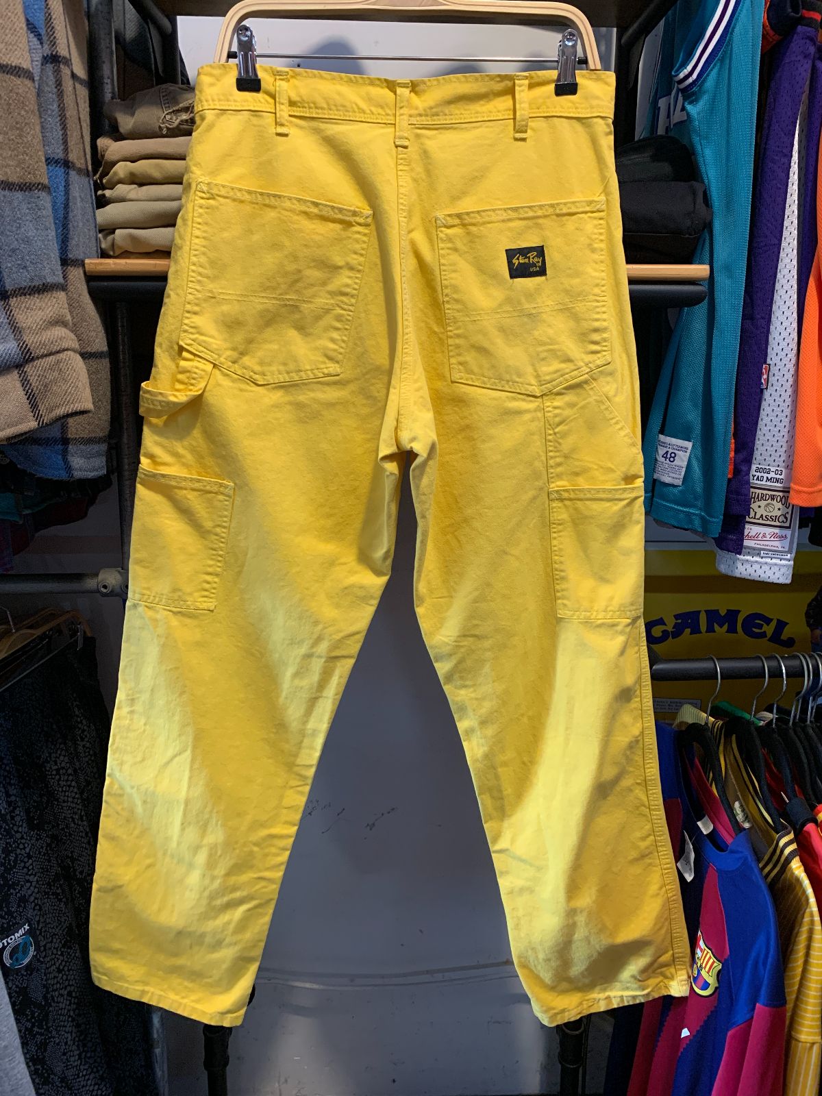 STAN RAY RAD! MADE IN USA LEMON YELLOW STAN RAY CARPENTER WORKWEAR PANTS in YELLOW