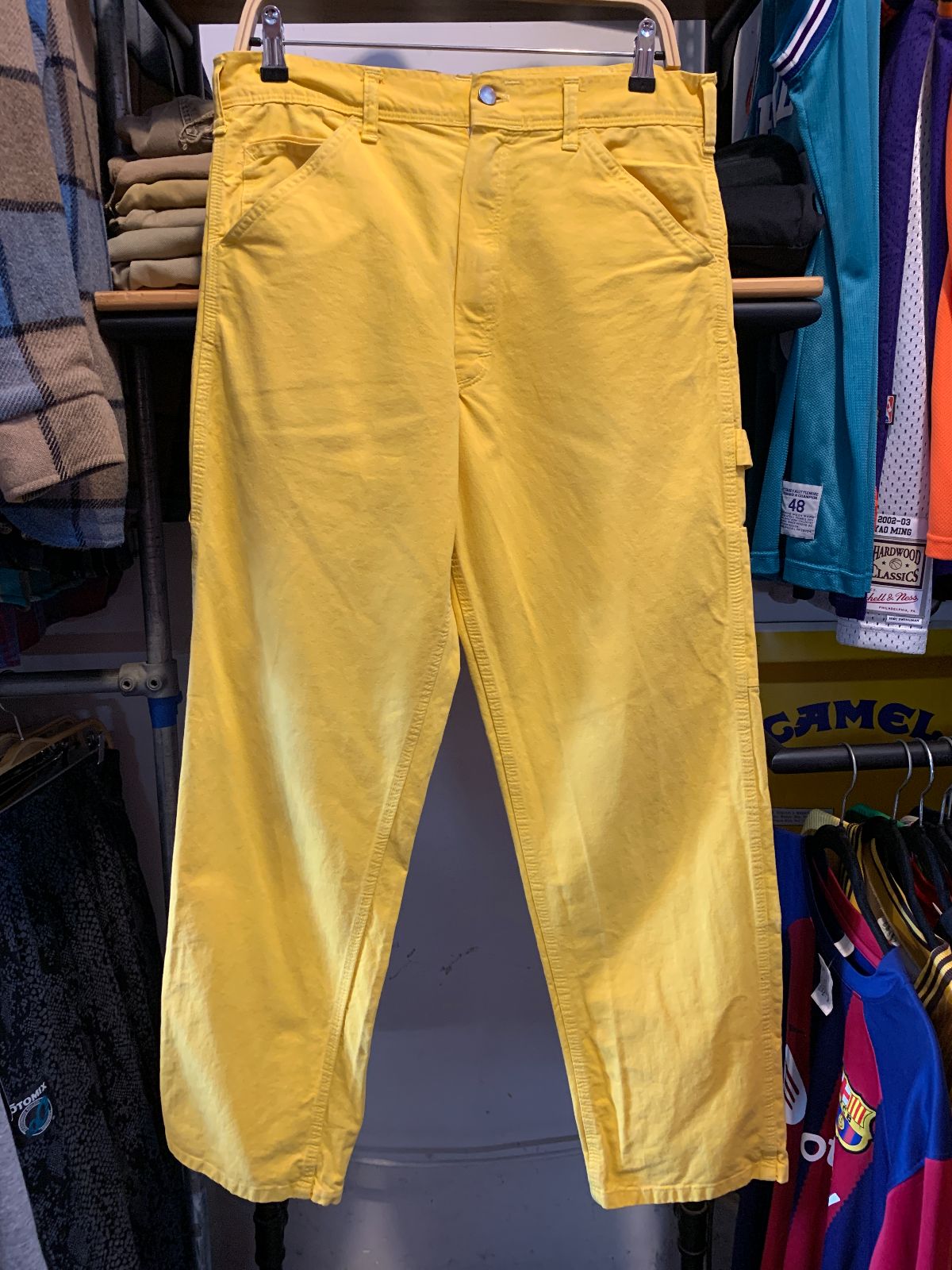 STAN RAY RAD! MADE IN USA LEMON YELLOW STAN RAY CARPENTER WORKWEAR PANTS in YELLOW