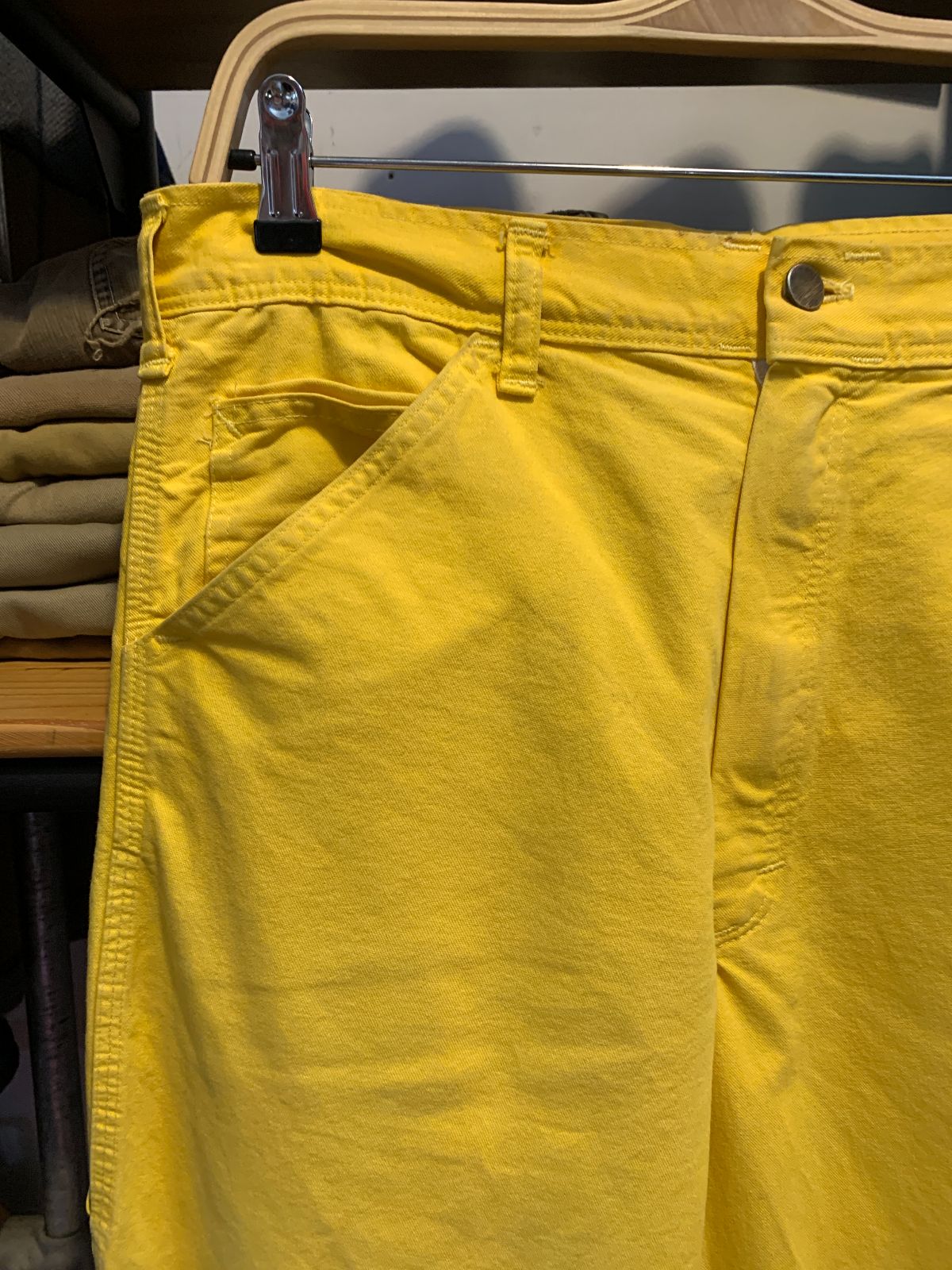 STAN RAY RAD! MADE IN USA LEMON YELLOW STAN RAY CARPENTER WORKWEAR PANTS in YELLOW