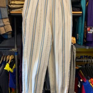 *AS-IS* 100% COTTON VERTICAL STRIPED BEACHY PANTS in WHITE, BLUE, YELLOW