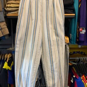 *AS-IS* 100% COTTON VERTICAL STRIPED BEACHY PANTS in WHITE, BLUE, YELLOW