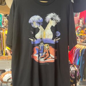 1999 MADE IN USA NEON GENESIS EVANGELION ANIME GRAPHIC T-SHIRT in BLACK, BLUE, RED