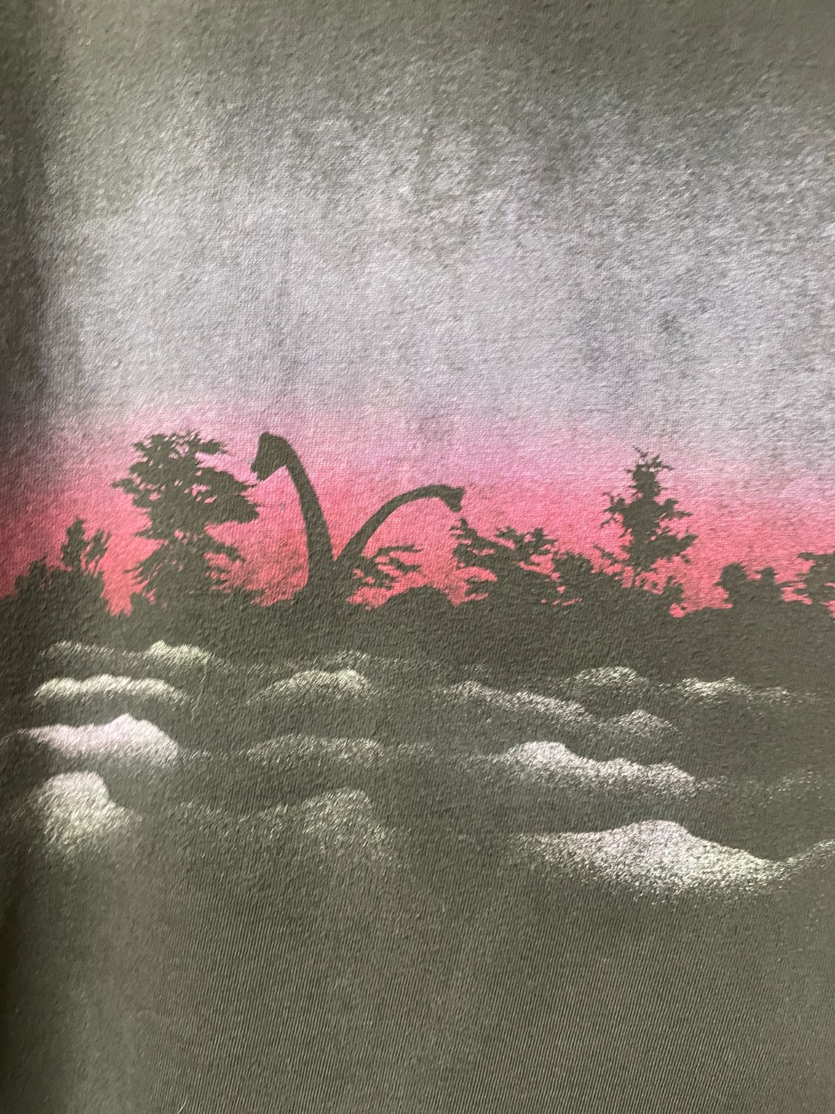 *AS-IS* THRASHED! T-REX ALLOVER PRINT T-SHIRT in BLACK