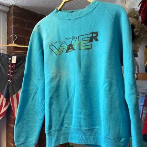 OCEAN PACIFIC *AS-IS* FUN! 1980S COLD SALT WATER GRAPHIC SWEATSHIRT in BLUE, BLACK, GREEN