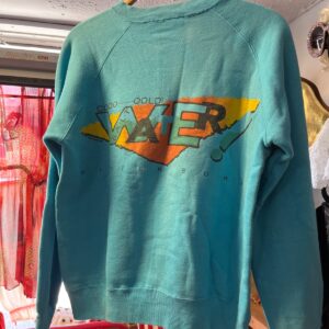 OCEAN PACIFIC *AS-IS* FUN! 1980S COLD SALT WATER GRAPHIC SWEATSHIRT in BLUE, BLACK, GREEN