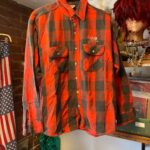 100% COTTON BUFFALO PLAID FLANNEL SHIRT WITH EMBROIDERED NORFOLK SOUTHERN LOGO
