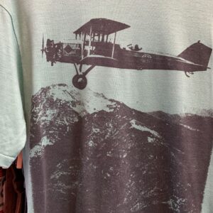 MOJAVE OF CALIFORNIA VINTAGE AIRPLANE PHOTO GRAPHIC SINGLE STITCH T-SHIRT in GREEN, BLACK
