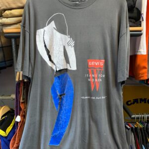 LEVIS *AS-IS* SO RAD! SUPER DISTRESSED LEVIS JEANS FOR WOMEN GRAPHIC SINGLE STITCH T-SHIRT in WHITE, BLUE, BLACK, RED