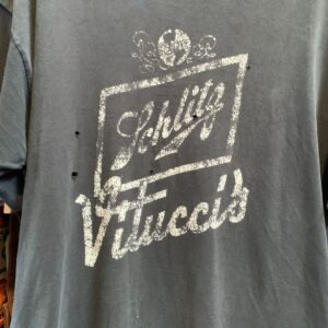 FRUIT OF THE LOOM PERFECTLY THRASHED SCHLITZ MALT LIQUOR SINGLE STITCH T-SHIRT in BLACK