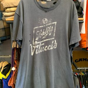 FRUIT OF THE LOOM PERFECTLY THRASHED SCHLITZ MALT LIQUOR SINGLE STITCH T-SHIRT in BLACK