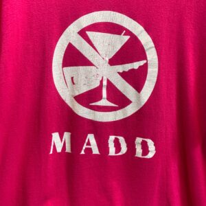 HANES MOTHERS AGAINST DRUNK DRIVING MADD LOGO SINGLE STITCH T-SHIRT in PINK
