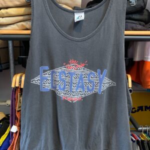 DYNASTY LEGENDS SO GOOD!! 1990S FADED 100% COTTON ECSTASY GRAPHIC TANK TOP in BLACK, BLUE, WHITE