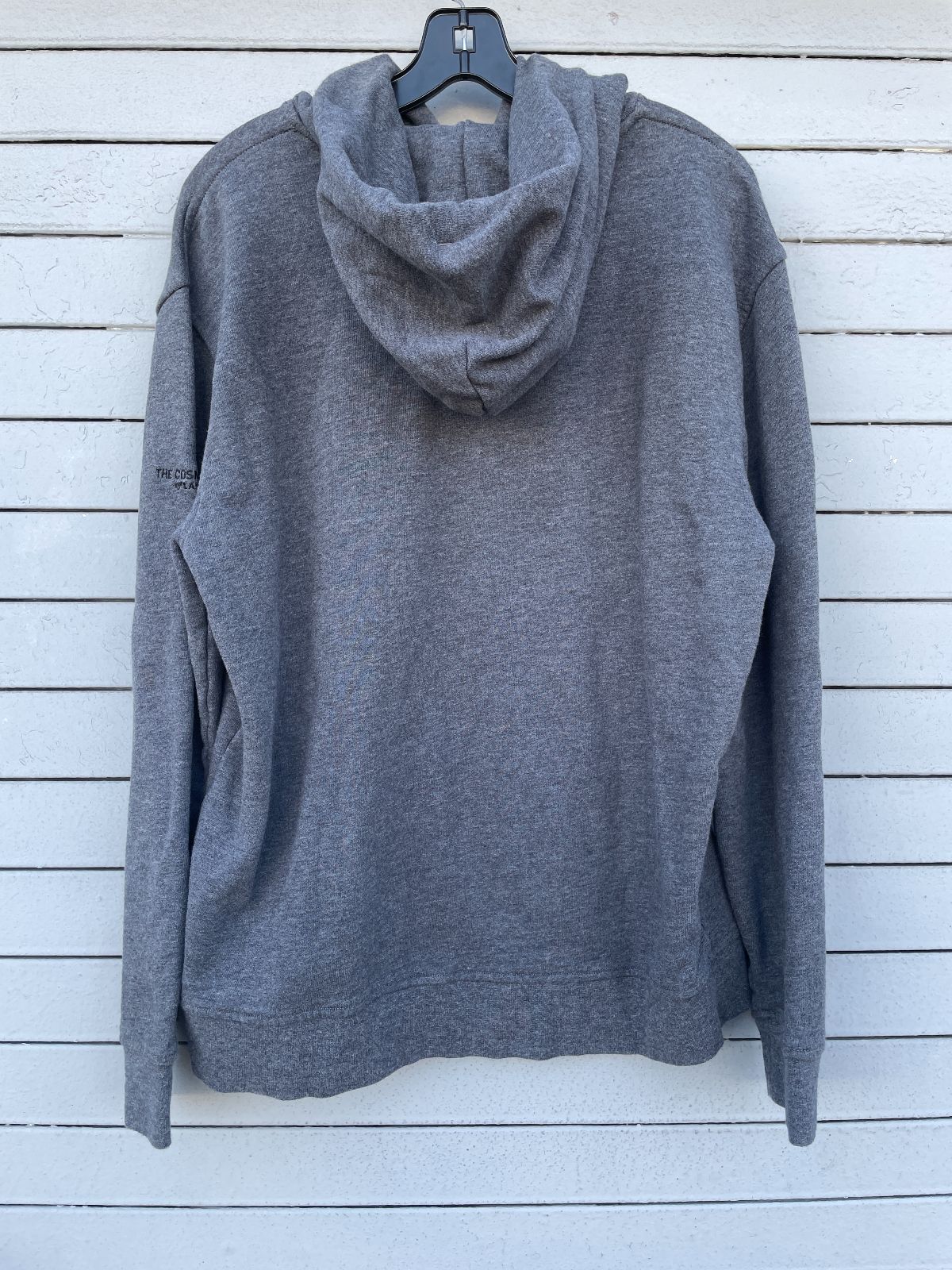 G/FORE G/FORE HOODED FRENCH TERRY SWEATSHIRT W/ FLOCKED LOGO in GRAY