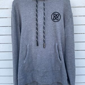 G/FORE G/FORE HOODED FRENCH TERRY SWEATSHIRT W/ FLOCKED LOGO in GRAY