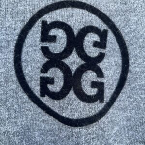G/FORE G/FORE HOODED FRENCH TERRY SWEATSHIRT W/ FLOCKED LOGO in GRAY