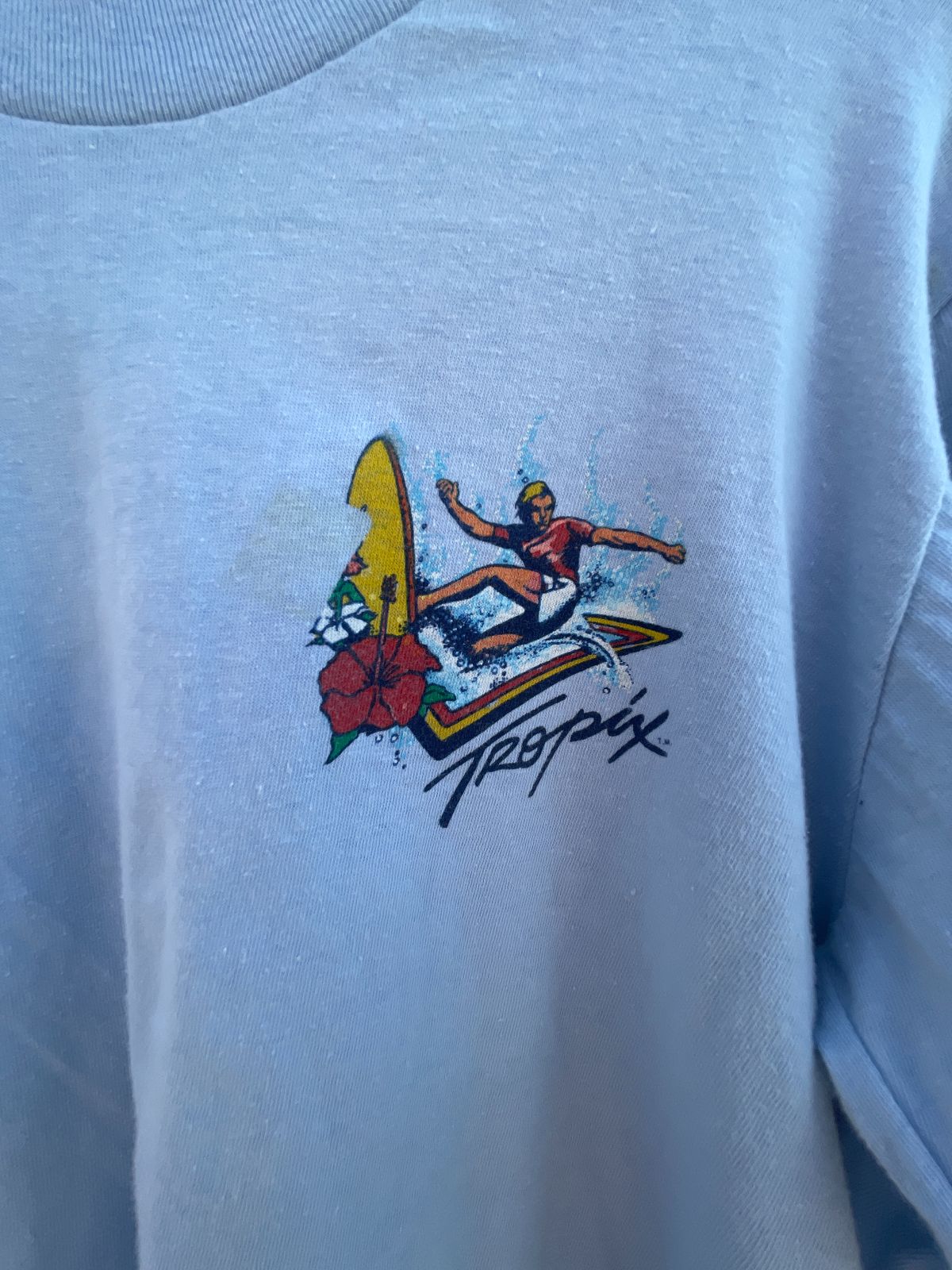 TROPIX AS-IS TROPIX CROPPED LONG SLEEVE T-SHIRT in LIGHT BLUE