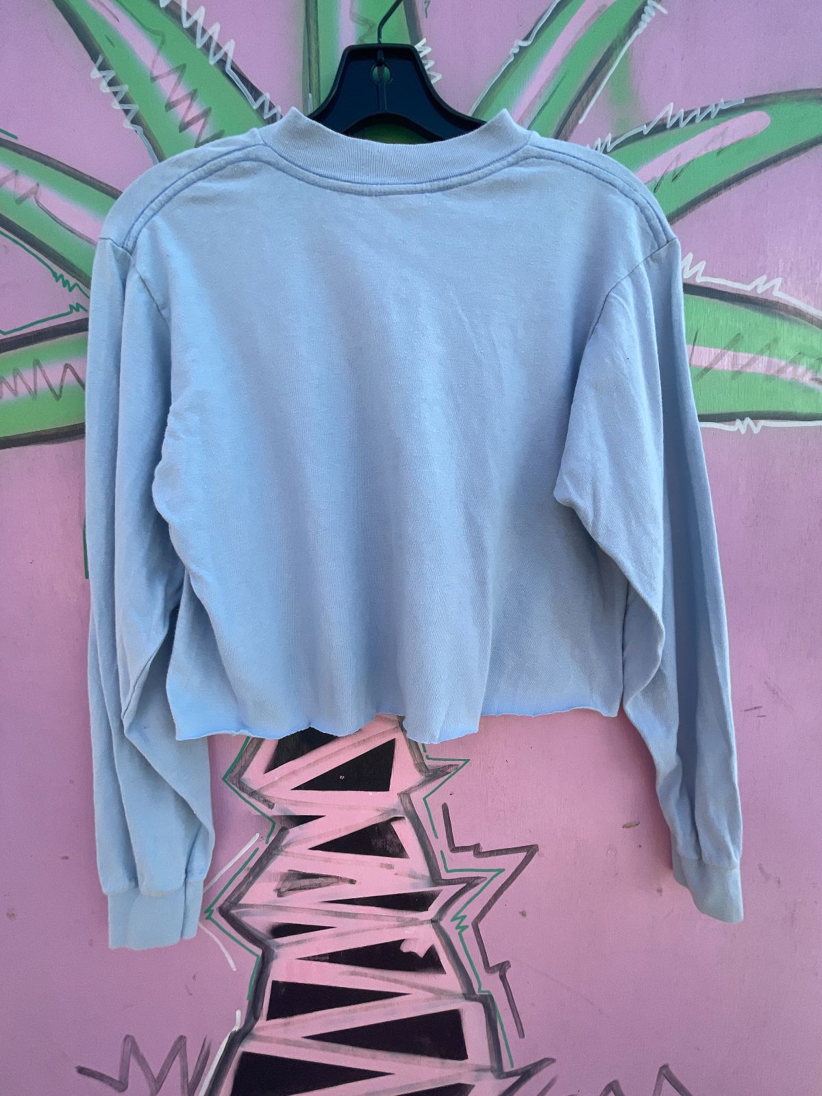 TROPIX AS-IS TROPIX CROPPED LONG SLEEVE T-SHIRT in LIGHT BLUE
