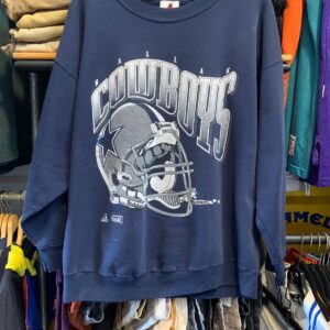 RIDDELL *AS-IS* DALLAS COWBOYS SWEATSHIRT WITH FOOTBALL HELMET GRAPHIC in BLACK, GRAY, WHITE