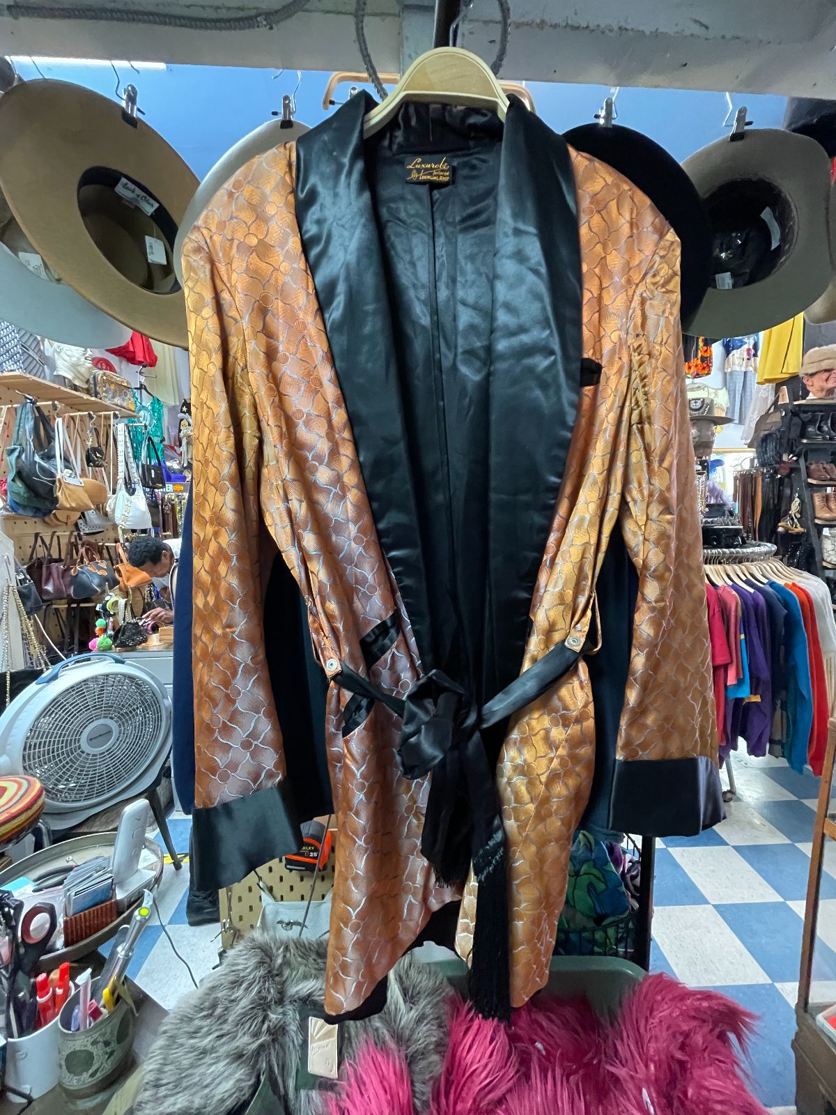 1950S LUXUROBE TAILORED LOUNGING ROBE SMOKING JACKET
