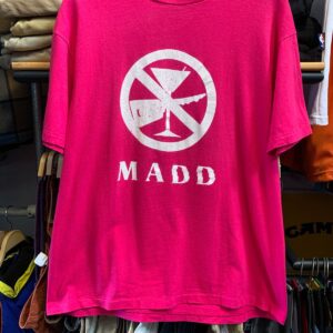 HANES MOTHERS AGAINST DRUNK DRIVING MADD LOGO SINGLE STITCH T-SHIRT in PINK