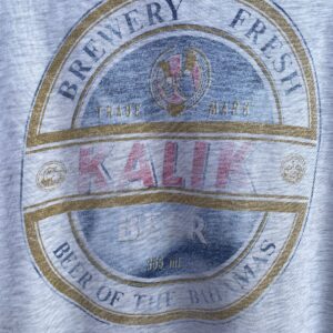 MAGIC TEES FADED KALIK BEER BREWERY FRESH BEER OF THE BAHAMAS GRAPHIC SINGLE STITCH T-SHIRT in GRAY