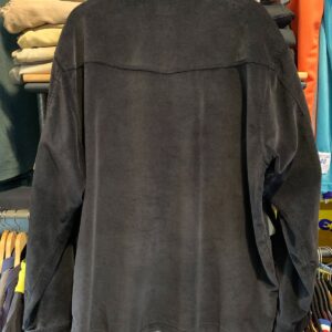 QUICKSILVER AS-IS NICE! 1990S MADE IN MACAU ZIP-UP BRUSHED CORDUROY JACKET in BLACK