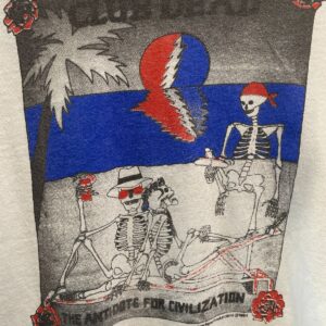 BOOTLEG 1984 GRATEFUL DEAD CLUB DEAD ANTIDOTE FOR CIVILIZATION CROP FIR BOXY  T-SHIRT in WHITE