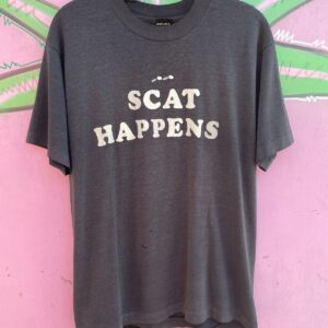 SCREEN STARS SCAT HAPPENS THREADBARE SINGLE STITCH T-SHIRT in BLACK