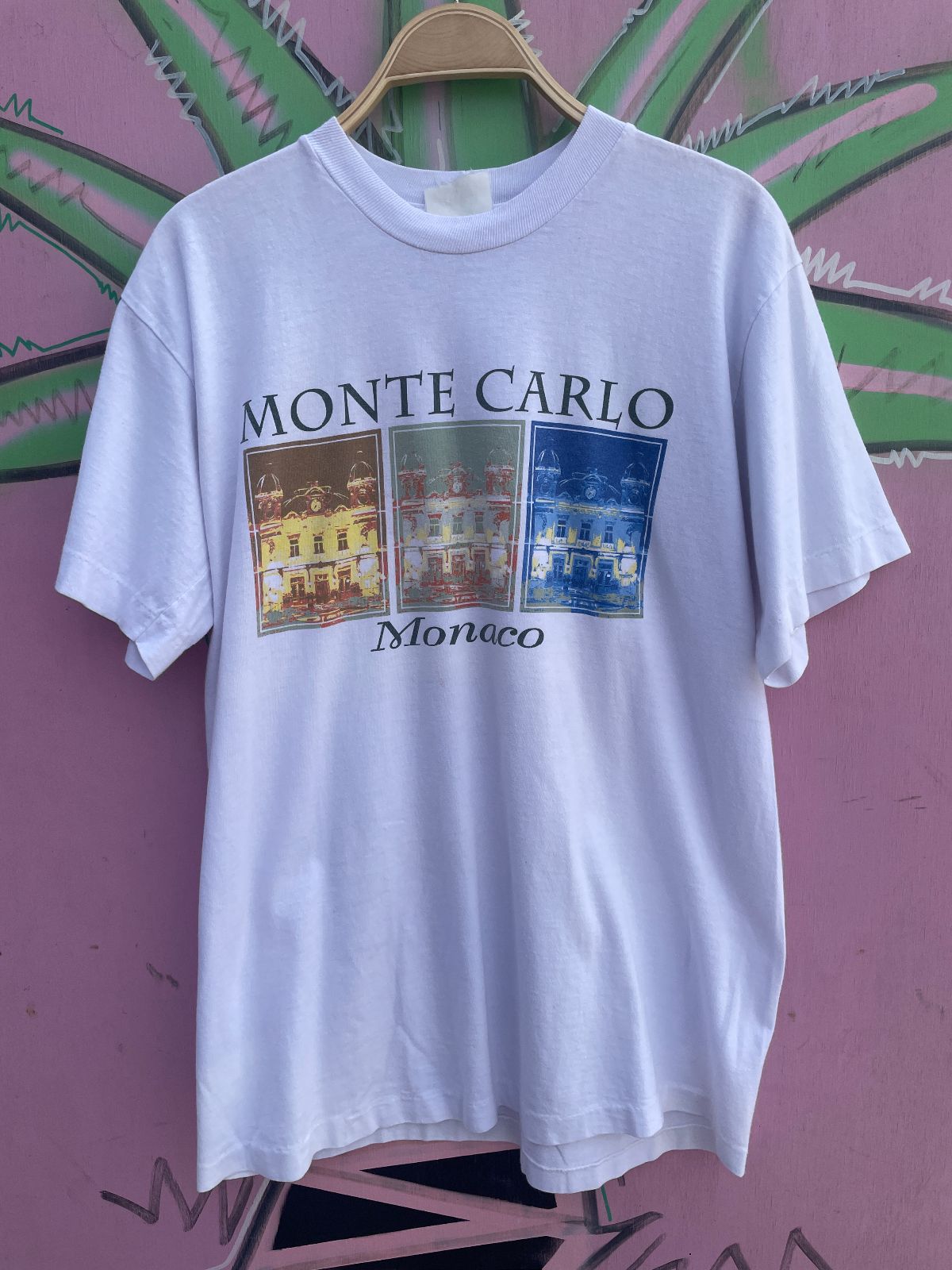 MONTE CARLO MONACO GRAPHIC SINGLE STITCH T-SHIRT in WHITE