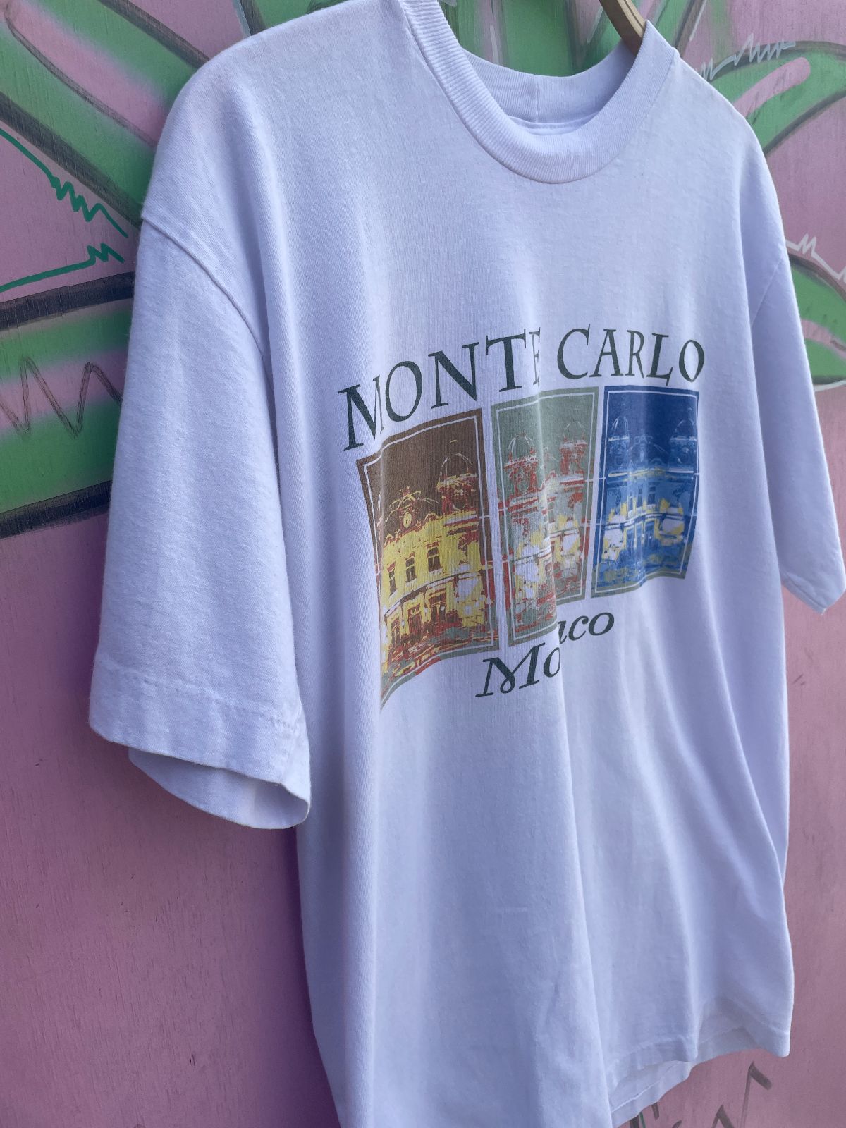 MONTE CARLO MONACO GRAPHIC SINGLE STITCH T-SHIRT in WHITE