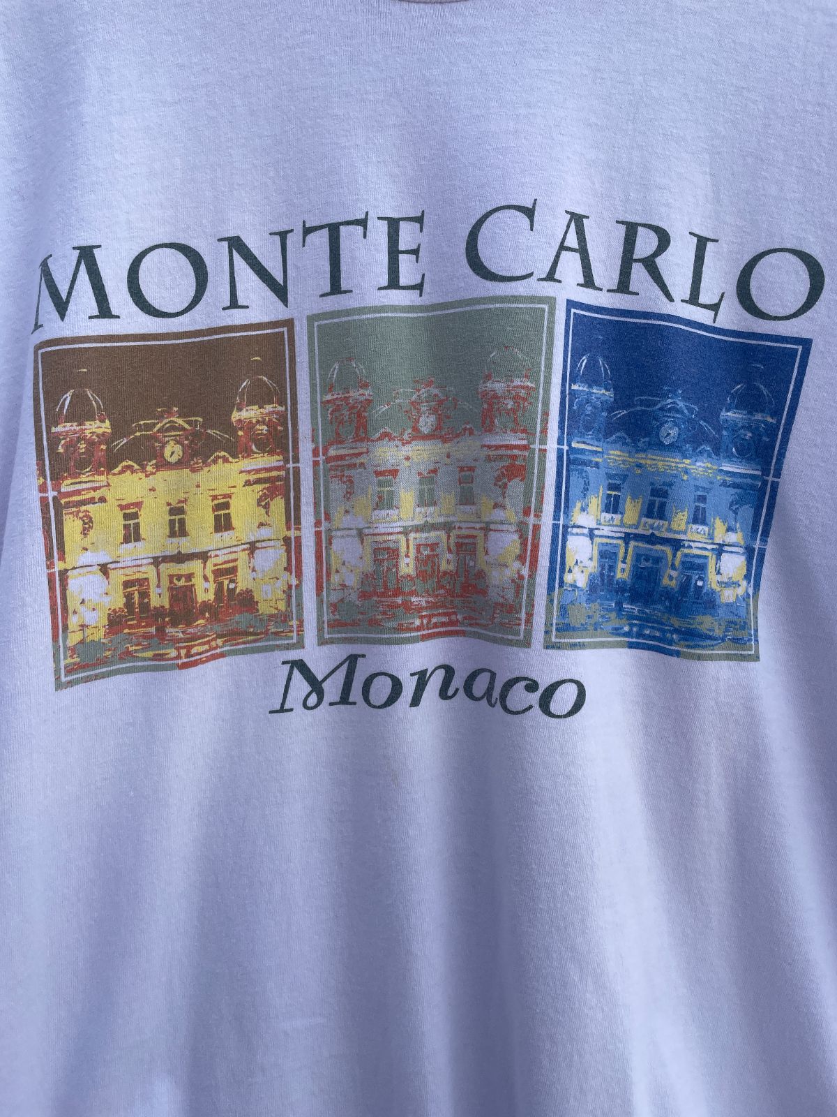 MONTE CARLO MONACO GRAPHIC SINGLE STITCH T-SHIRT in WHITE