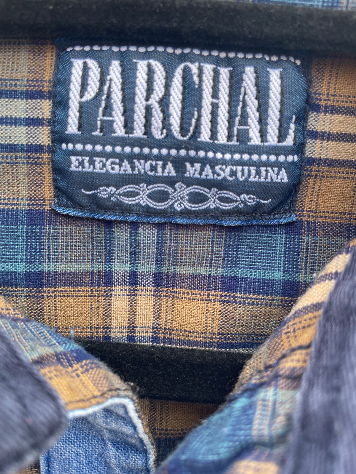 PARCHAL 1990S PATCHWORK DENIM SHIRT LATTICE DETAILS in BLUE, YELLOW