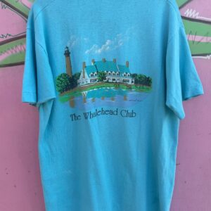 FRUIT OF THE LOOM CLASSIC! THE WHALEHEAD CLUB SINGLE STITCH T-SHIRT in TURQUOISE