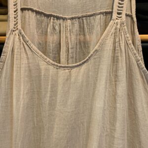 100% COTTON SHEER SLEEVELESS TENT DRESS in TAUPE