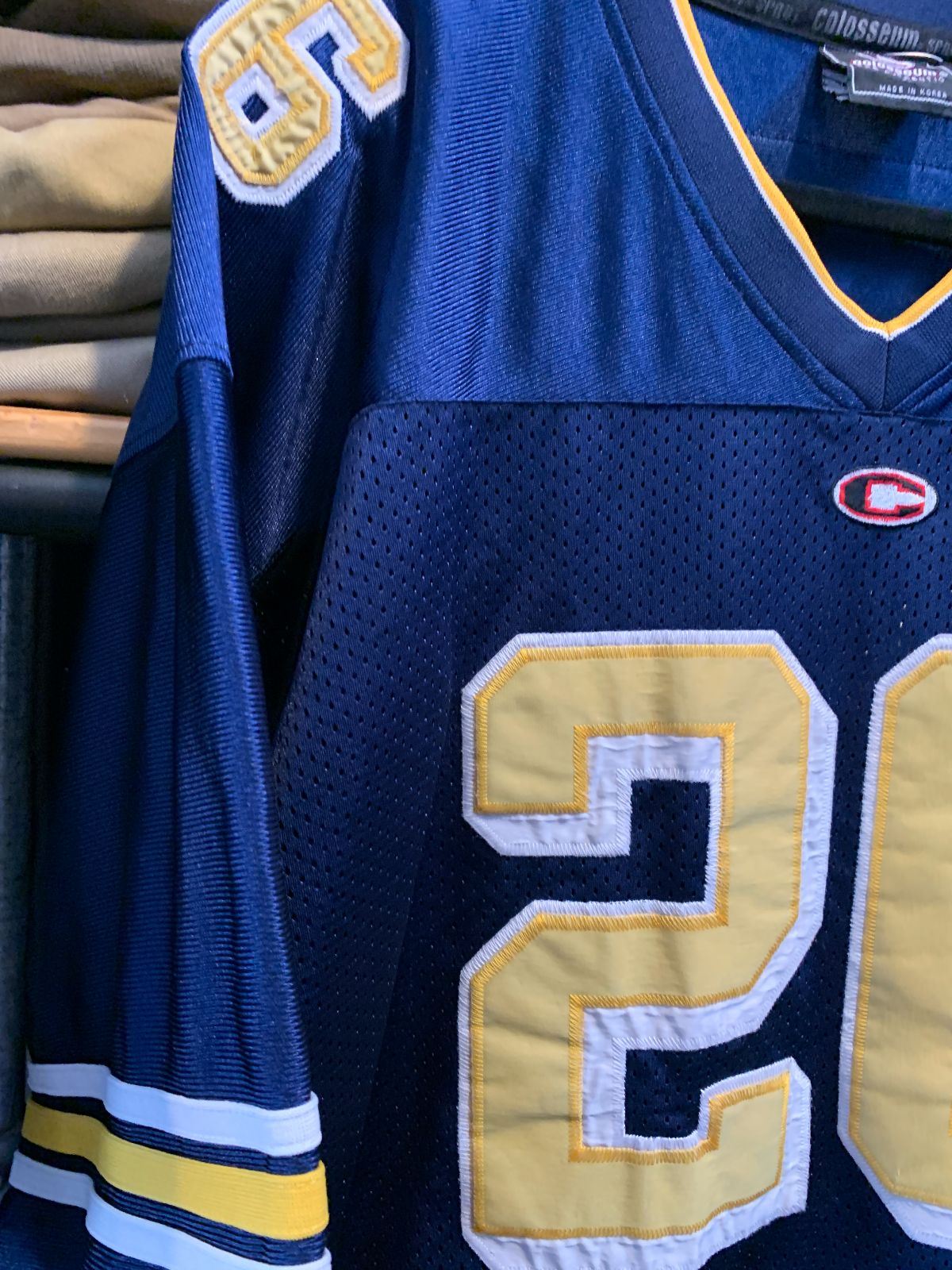 COLOSSEUM 1990S UCLA FOOTBALL JERSEY EMBROIDERED STITCHED LETTERS #26 in BLUE, GOLD