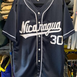 SHORT SLEEVE BASEBALL JERSEY #30 NICARAGUA in BLUE, WHITE