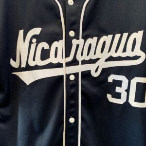 SHORT SLEEVE BASEBALL JERSEY #30 NICARAGUA in BLUE, WHITE