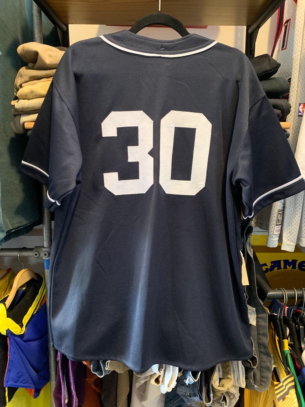 SHORT SLEEVE BASEBALL JERSEY #30 NICARAGUA in BLUE, WHITE