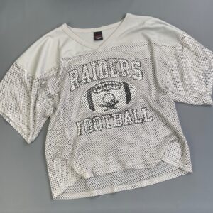 RIDDELL AS-IS VERY COOL RETRO MESH RAIDERS JERSEY in GREY, WHITE