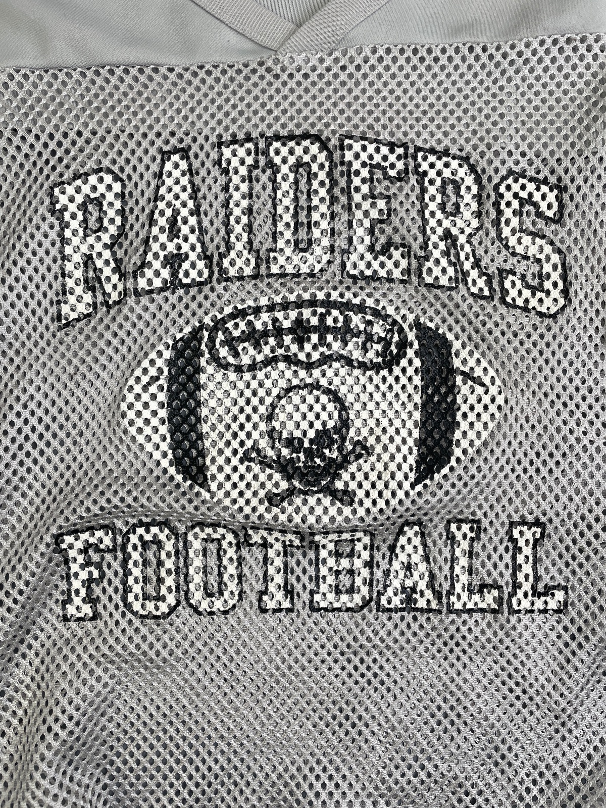 RIDDELL AS-IS VERY COOL RETRO MESH RAIDERS JERSEY in GREY, WHITE