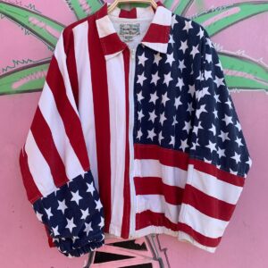ROSETTES'S AS-IS RAD AMERICAN FLAG JACKET in RED,WHITE,BLUE
