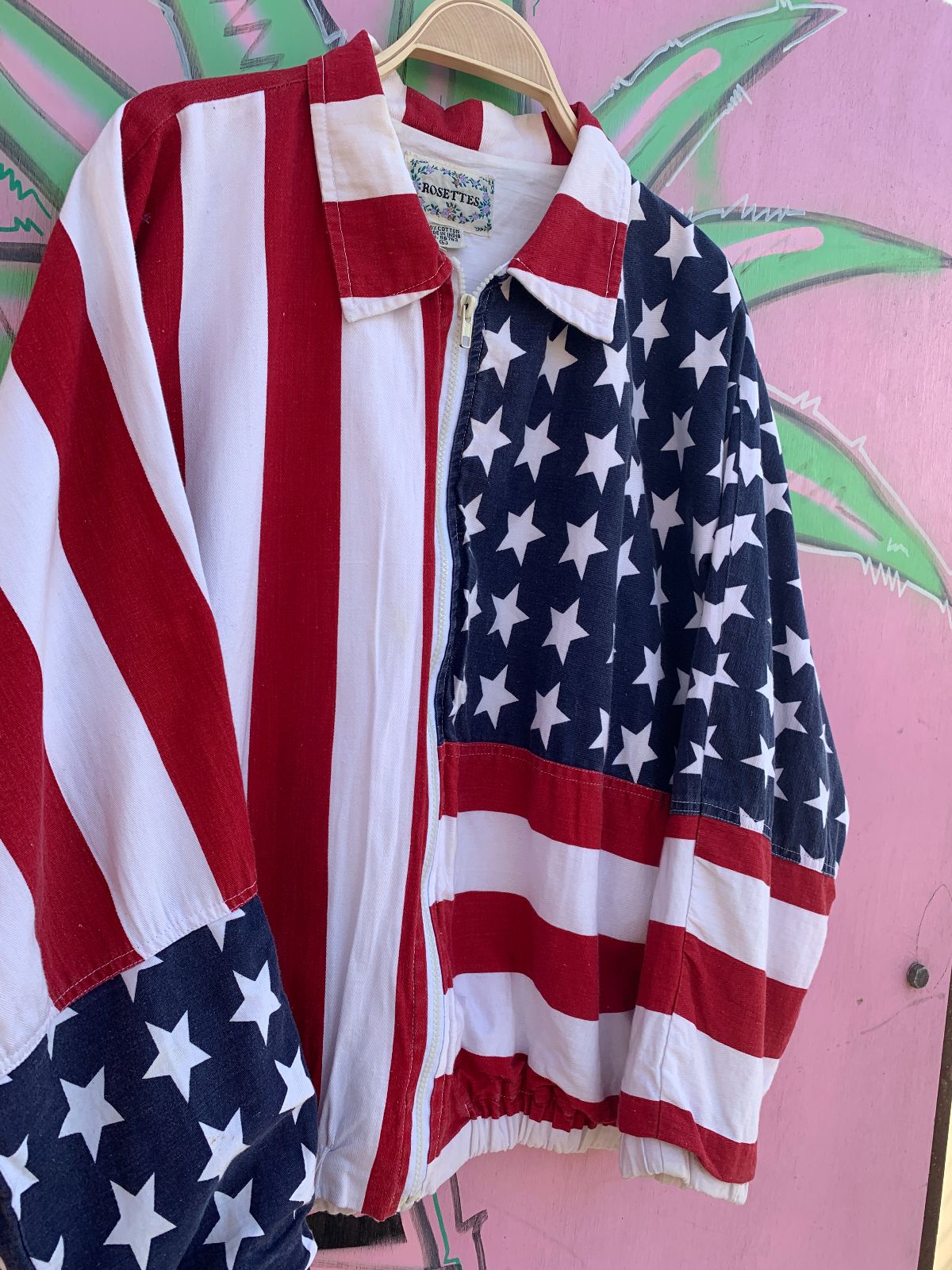 ROSETTES'S AS-IS RAD AMERICAN FLAG JACKET in RED,WHITE,BLUE