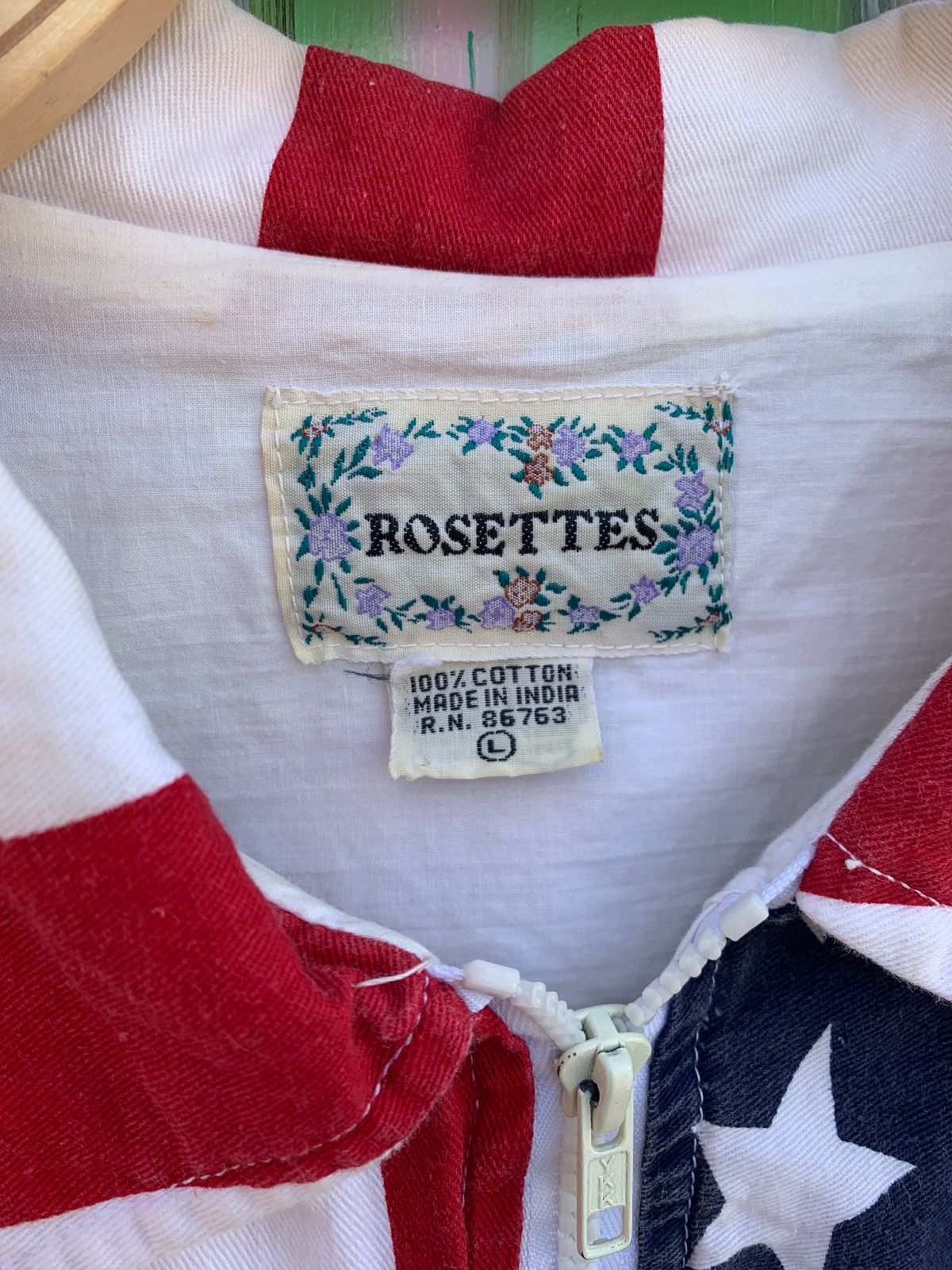 ROSETTES'S AS-IS RAD AMERICAN FLAG JACKET in RED,WHITE,BLUE
