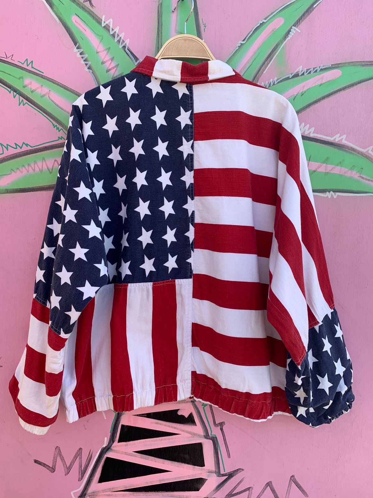ROSETTES'S AS-IS RAD AMERICAN FLAG JACKET in RED,WHITE,BLUE